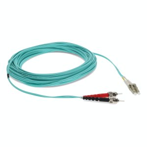 20m ST (Male) to LC (Male) Aqua OM4 Duplex Fiber TAA Compliant OFNR (Riser-Rated) Patch Cable