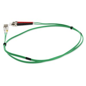 2m ST (Male) to LC (Male) Green OM1 Duplex Fiber OFNR (Riser-Rated) Patch Cable