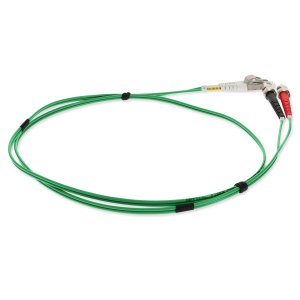 2m ST (Male) to LC (Male) Green OM1 Duplex Fiber OFNR (Riser-Rated) Patch Cable