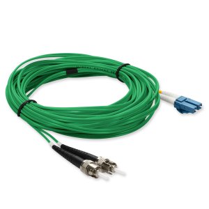 2m LC (Male) to ST (Male) Green OS2 Duplex Fiber OFNR (Riser-Rated) TAA Compliant Fiber Patch Cable