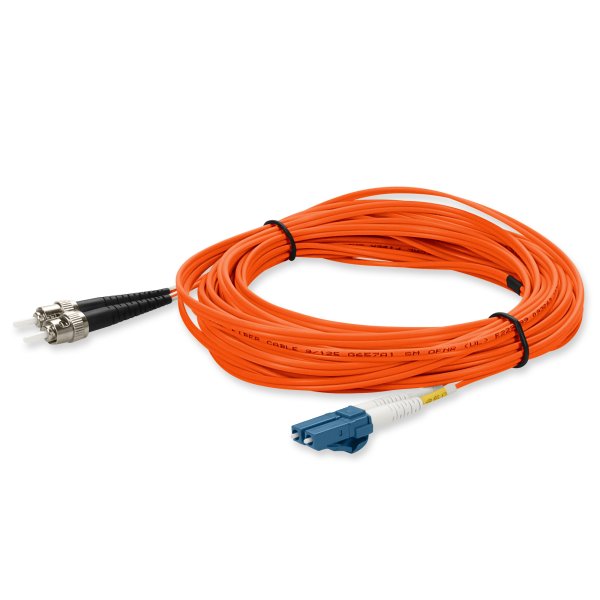 2m ST (Male) to ST (Male) Orange OS2 Duplex Fiber OFNR (Riser-Rated) Patch Cable