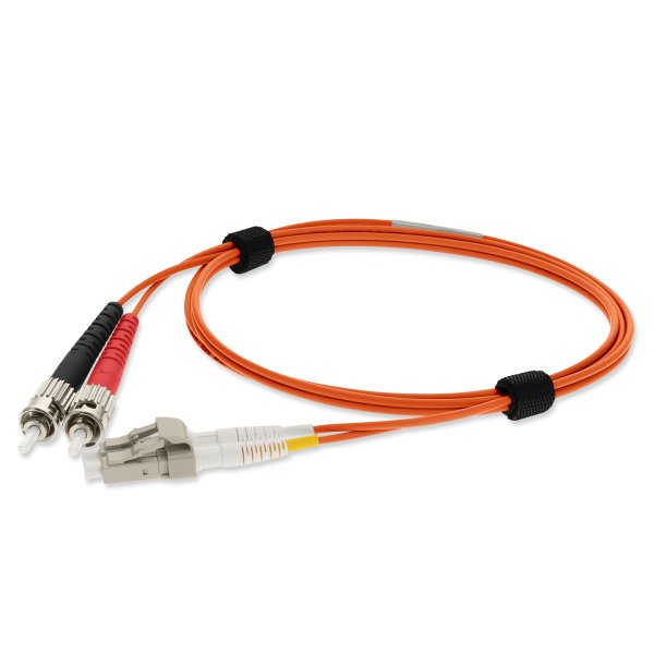 3m LC (Male) to ST (Male) Orange OM1 Duplex Fiber OFNP (Plenum-Rated) TAA Compliant Patch Cable