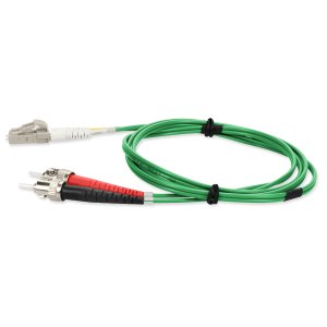 6m LC (Male) to ST (Male) Green OM4 Duplex Fiber OFNR (Riser-Rated) TAA Compliant Fiber Patch Cable