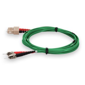 2m ST (Male) to SC (Male) Green OM1 Duplex Fiber OFNR (Riser-Rated) Patch Cable