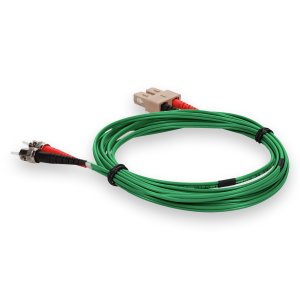 2m ST (Male) to SC (Male) Green OM1 Duplex Fiber OFNR (Riser-Rated) Patch Cable