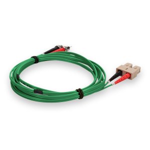 2m ST (Male) to SC (Male) Green OM1 Duplex Fiber OFNR (Riser-Rated) Patch Cable