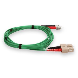 2m ST (Male) to SC (Male) Green OM1 Duplex Fiber OFNR (Riser-Rated) Patch Cable