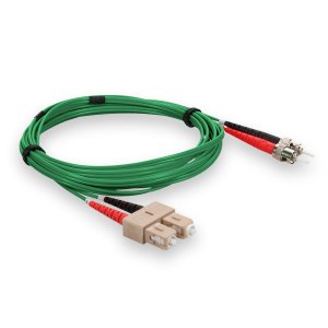 2m ST (Male) to SC (Male) Green OM1 Duplex Fiber OFNR (Riser-Rated) Patch Cable