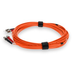 1m ST (Male) to ST (Male) Orange OM4 Duplex Fiber OFNR (Riser-Rated) Patch Cable