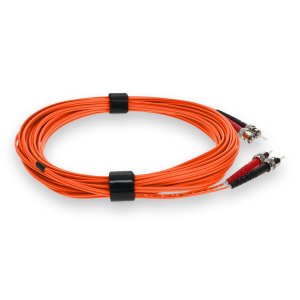 1m ST (Male) to ST (Male) Orange OM4 Duplex Fiber OFNR (Riser-Rated) Patch Cable