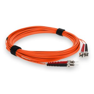 1m ST (Male) to ST (Male) Orange OM4 Duplex Fiber OFNR (Riser-Rated) Patch Cable