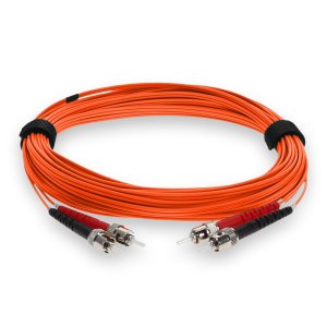 1m ST (Male) to ST (Male) Orange OM4 Duplex Fiber OFNR (Riser-Rated) Patch Cable