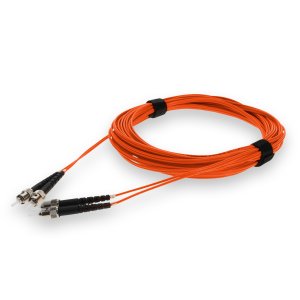 1m ST (Male) to ST (Male) Orange OS2 Duplex Fiber OFNR (Riser-Rated) Patch Cable