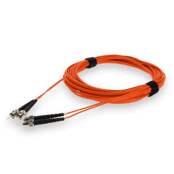 1m ST (Male) to ST (Male) Orange OS2 Duplex Fiber OFNR (Riser-Rated) Patch Cable