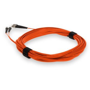 1m ST (Male) to ST (Male) Orange OS2 Duplex Fiber OFNR (Riser-Rated) Patch Cable