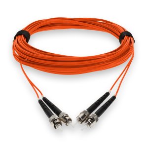 1m ST (Male) to ST (Male) Orange OS2 Duplex Fiber OFNR (Riser-Rated) Patch Cable