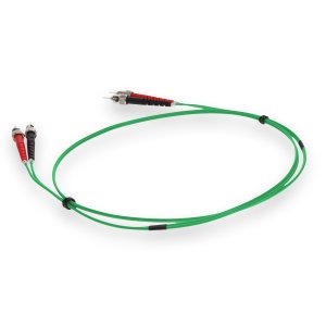 2m ST (Male) to ST (Male) Green OM1 Duplex Fiber OFNR (Riser-Rated) Patch Cable