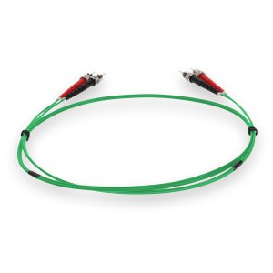 2m ST (Male) to ST (Male) Green OM1 Duplex Fiber OFNR (Riser-Rated) Patch Cable