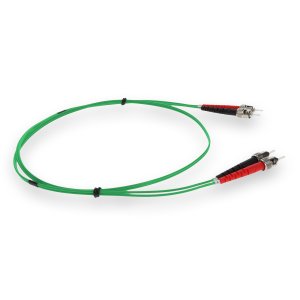 2m ST (Male) to ST (Male) Green OM1 Duplex Fiber OFNR (Riser-Rated) Patch Cable