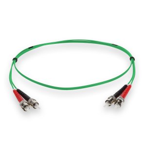 2m ST (Male) to ST (Male) Green OM1 Duplex Fiber OFNR (Riser-Rated) Patch Cable