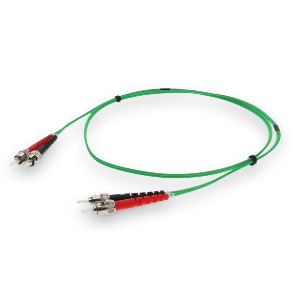 3m ST (Male) to ST (Male) Green OM1 Duplex Fiber OFNR (Riser-Rated) Patch Cable