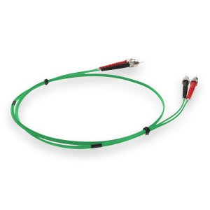 3m ST (Male) to ST (Male) Green OM1 Duplex Fiber OFNR (Riser-Rated) Patch Cable