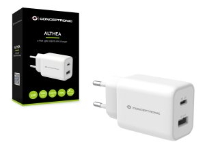 Conceptronic ALTHEA 2-Port 33W USB PD PPS Charger, QC 3.0