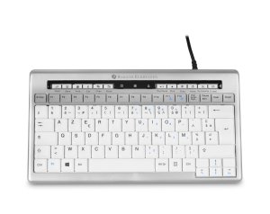 BakkerElkhuizen S-board 840 keyboard USB AZERTY French Light grey, White