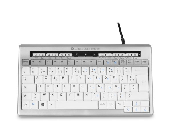 BakkerElkhuizen S-board 840 keyboard Office USB AZERTY French Light grey, White