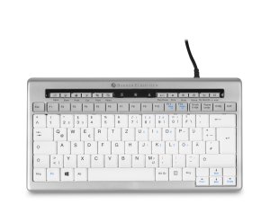 BakkerElkhuizen S-board 840 keyboard USB QWERTZ Swiss Light grey, White