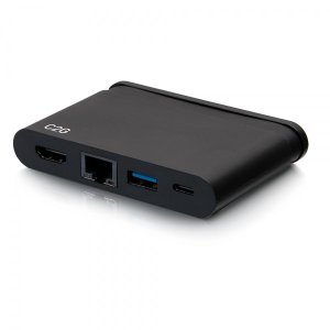 C2G USB-C 4-in-1 Compact Dock with HDMI, USB-A, Ethernet, and USB-C Power Delivery up to 100W - 4K 30Hz