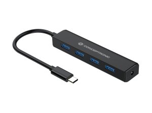 Conceptronic 4-Port USB 3.0 Hub, USB-C Connector