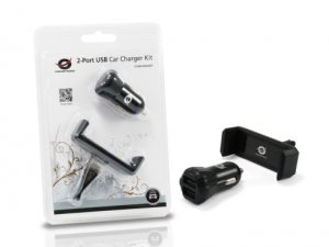 Conceptronic 2-Port USB Car Charger Kit