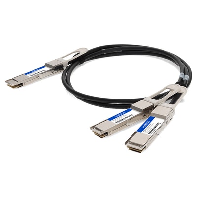 AddOn Networks DAC-Q56DD-2Q28-1M-AO InfiniBand/fibre optic cable 2xQSFP28 QSFP-DD Black, Silver