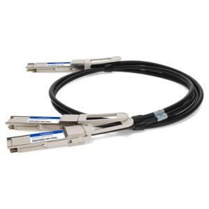 Compatible TAA Compliant 200GBase-CU QSFP-DD 200G to 2xQSFP28 100G NRZ Direct Attach Cable (Passive Twinax, 2.5m)