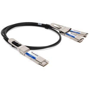 Dell DAC-Q56DD-2Q56-2-5M Compatible TAA Compliant 400GBase-CU QSFP-DD 400G to 2xQSFP56 200G PAM-4 Direct Attach Cable (Passive Twinax, 2.5m)