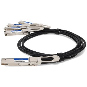 Dell DAC-Q56DD-4Q56-2-5M Compatible TAA Compliant 400GBase-CU QSFP-DD 400G to 4xQSFP56 100G PAM-4 Direct Attach Cable (Passive Twinax, 2.5m)