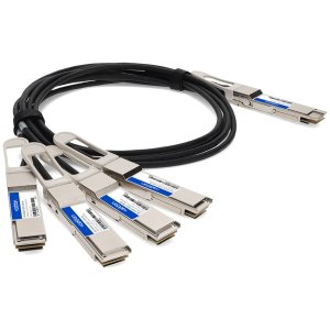 Dell DAC-Q56DD-4Q56-2-5M Compatible TAA Compliant 400GBase-CU QSFP-DD 400G to 4xQSFP56 100G PAM-4 Direct Attach Cable (Passive Twinax, 2.5m)