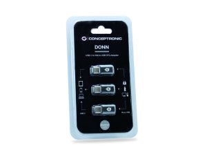 Conceptronic DONN USB-C to Micro USB OTG Adapter 3-Pack