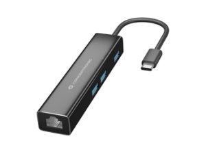 Conceptronic DONN 3-Port USB Hub with Gigabit Network Adapter