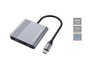 Conceptronic DONN13G laptop dock/port replicator Wired USB 3.2 Gen 1 (3.1 Gen 1) Type-C Grey