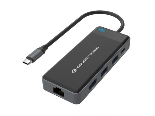 Conceptronic DONN14G laptop dock/port replicator Wired USB 3.2 Gen 1 (3.1 Gen 1) Type-C Grey