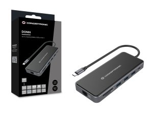 Conceptronic DONN15G laptop dock/port replicator Wired USB 3.2 Gen 1 (3.1 Gen 1) Type-C Grey