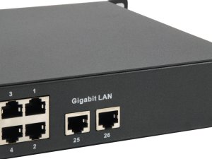 LevelOne 26-Port Fast Ethernet PoE Switch, 24 PoE Outputs, 2 x Gigabit RJ45, 150W