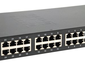 LevelOne 26-Port Fast Ethernet PoE Switch, 24 PoE Outputs, 2 x Gigabit RJ45, 150W