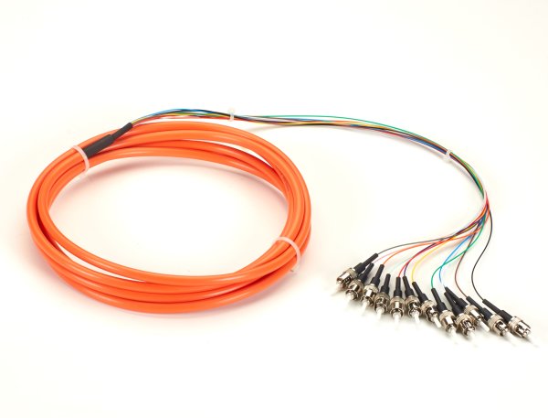 Black Box FOPT50M1-ST-12OR-3 InfiniBand/fibre optic cable 3 m 12x ST OFNR OM1 Orange