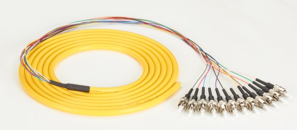 Black Box FOPT50S1-ST-12YL-3 InfiniBand/fibre optic cable 3 m 12x ST OFNR OS2 Yellow