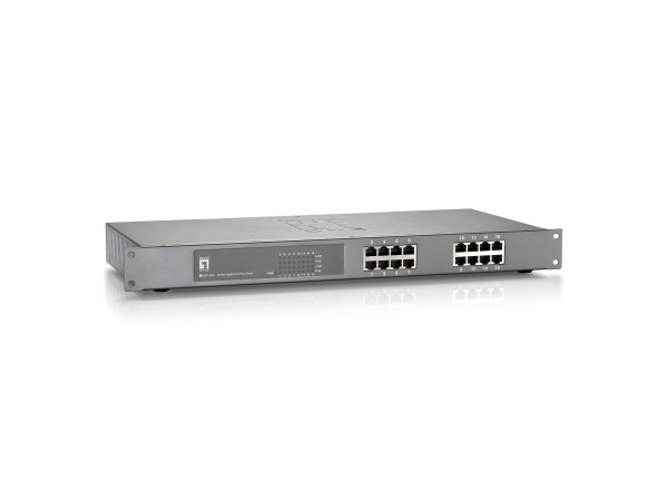 LevelOne 16-Port Gigabit PoE Switch, 802.3at/af PoE, 500W