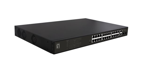 LevelOne GEP-2821 network switch Unmanaged Gigabit Ethernet (10/100/1000) Power over Ethernet (PoE) 1U Black