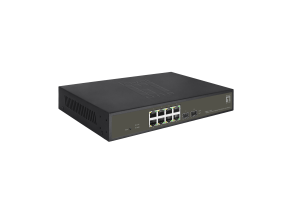 LevelOne Hilbert 10-Port Gigabit PoE Smart Lite Switch, 8 PoE Outputs, 2 x Gigabit SFP, 802.3at/af PoE, 130W PoE Power Budget